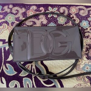 Dolce & Gabbana DG logo patent leather micro crossbody bag